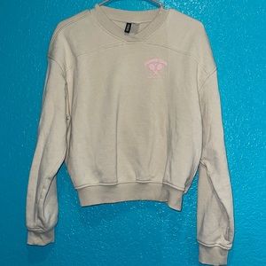 H&M Cream Sweater with Pink Detail